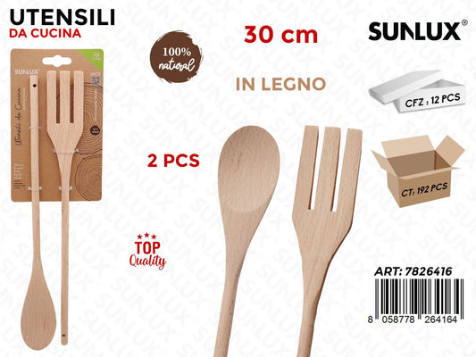 Sunlux Utensili da Cucina in Legno 2PCS 30CM
