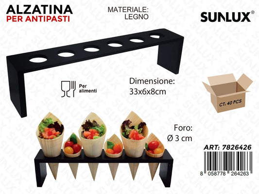 Sunlux Alzatina per Antipasti Legno 33*6*8CM
