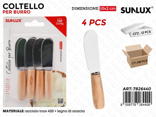 Sunlux Coltello Burro 4PCS 10*2CM