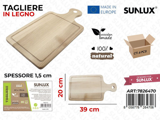 Tagliere c/Manico Legno di Faggio 20*30 Cm /Pz DA6