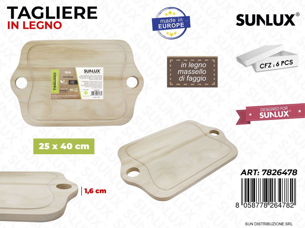 Tagliere Legno di Faggio 25*40CM