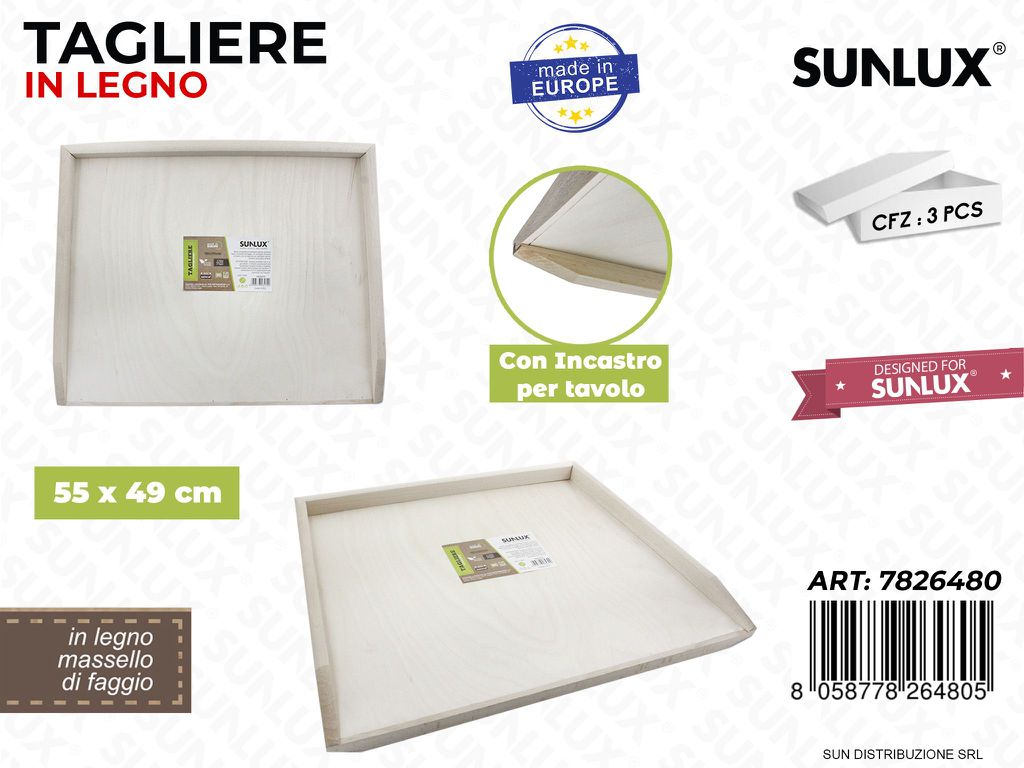 Tagliere Legno di Faggio 55*49CM