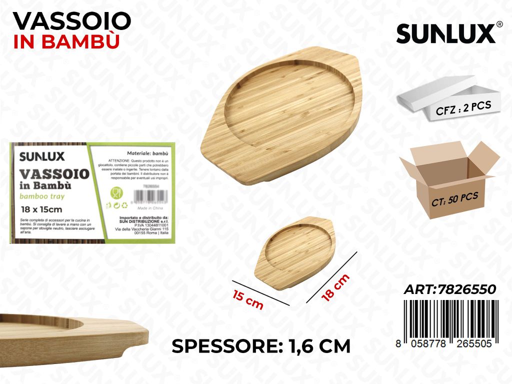 Vassoio in Bambu 18*15 Cm