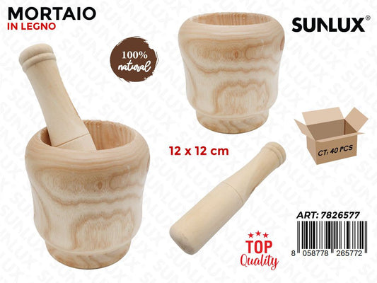 Sunlux Mortaio in Legno 12*12CM