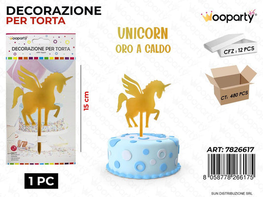 DEC. PER TORTA UNICORN COL. A CALDO 15CM /PZ DA 12**