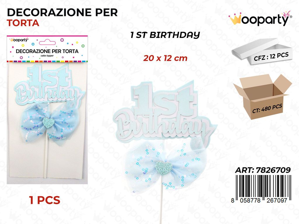 DEC. PER TORTA 1 ANNO BOY 20*12CM / PZ DA 12**