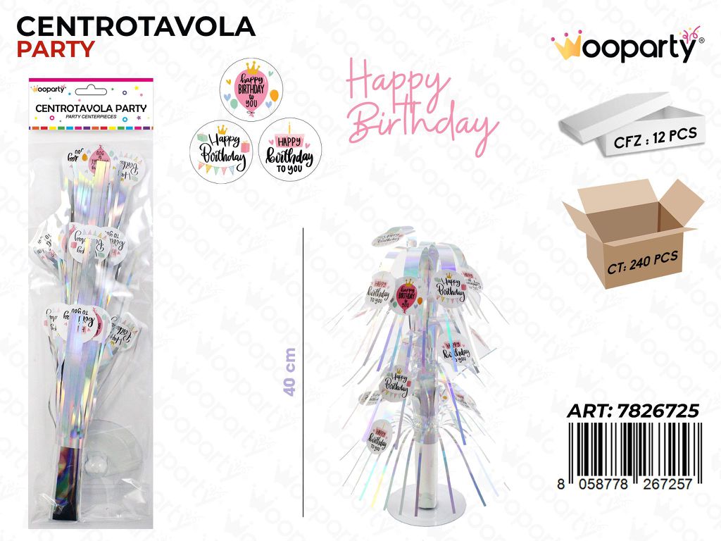CENTROTAVOLA PARTY H. BIRTH. 40CM /PZ DA 12**