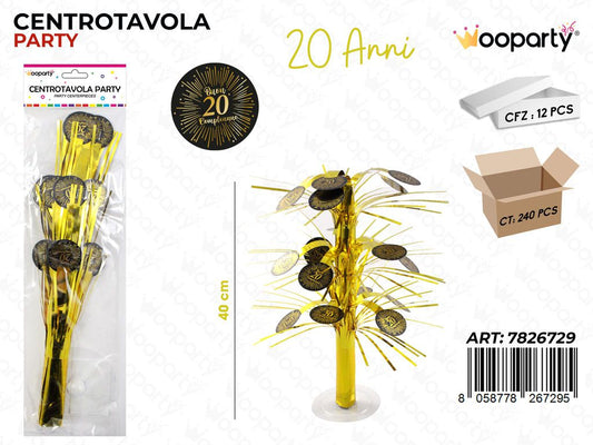 CENTROTAVOLA PARTY 20ANNI 40CM /PZ DA 12**