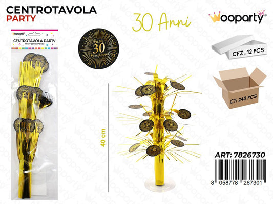 CENTROTAVOLA PARTY 30ANNI 40CM /PZ DA 12**