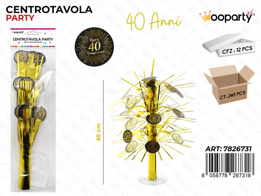 CENTROTAVOLA PARTY 40ANNI 40CM /PZ DA 12**