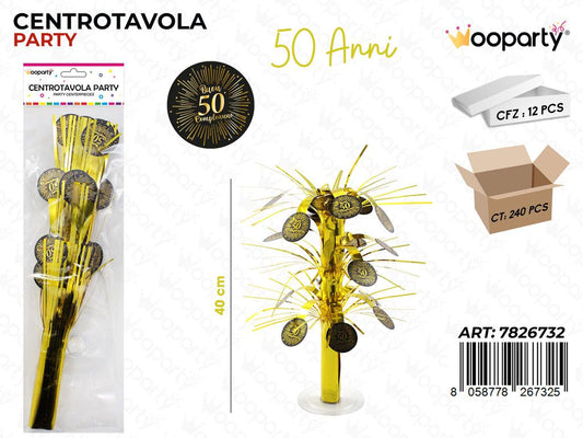 CENTROTAVOLA PARTY 50ANNI 40CM /PZ DA 12**