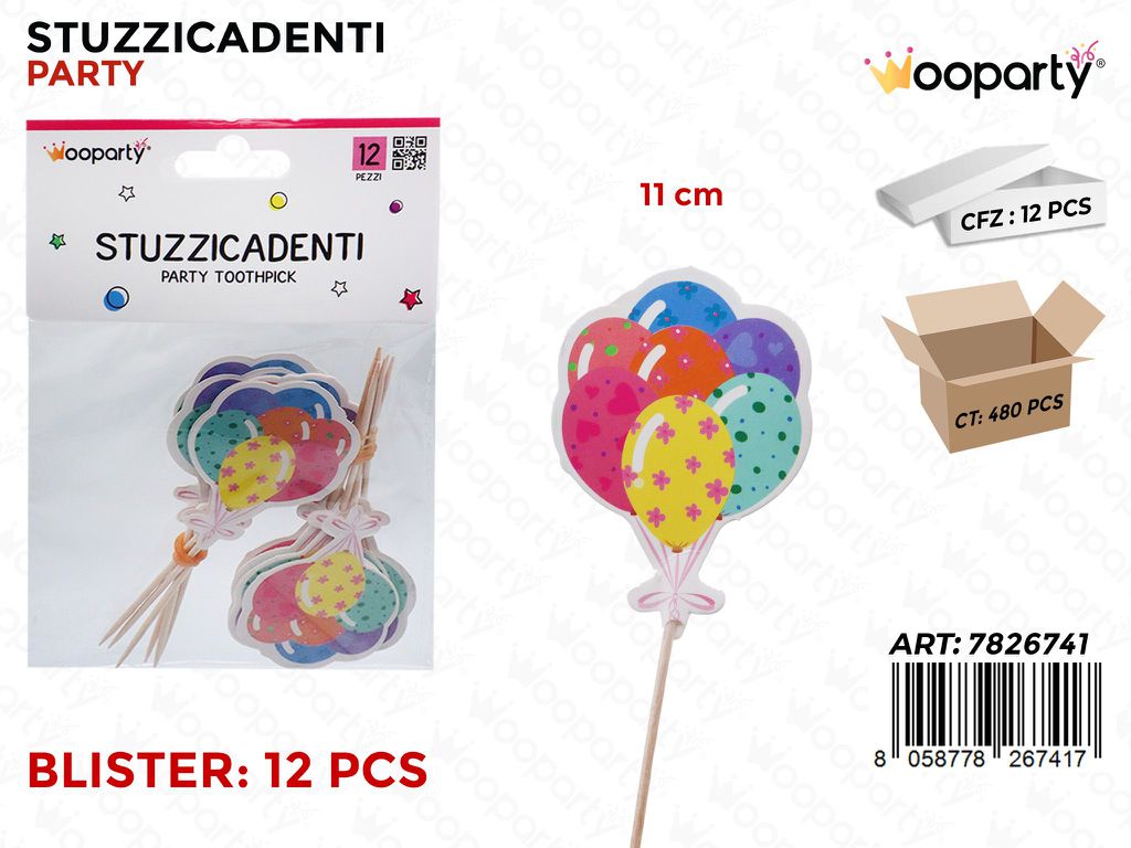 STUZZICADENTI H. BIRTHDAY 12PCS 11CM