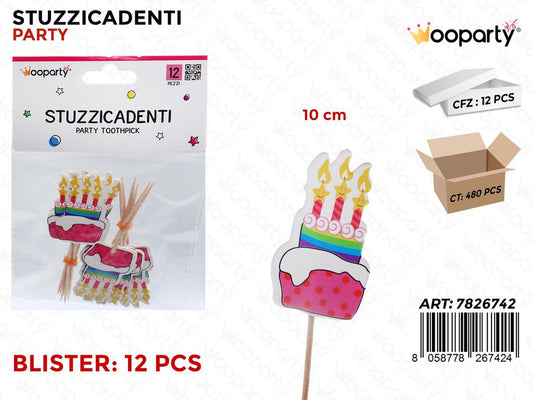 STUZZICADENTI H. BIRTHDAY 12PCS 10CM