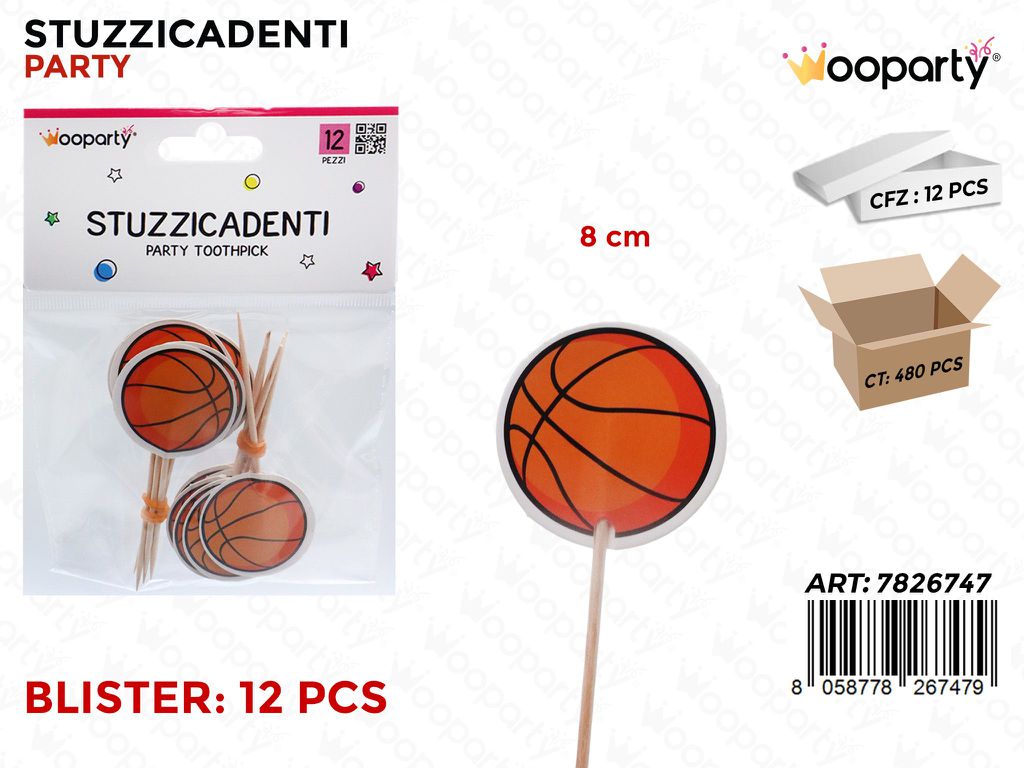 STUZZICADENTI BASKET 12PCS 8CM