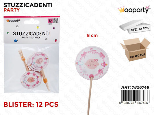 STUZZICADENTI BABY GIRL12PCS 8CM