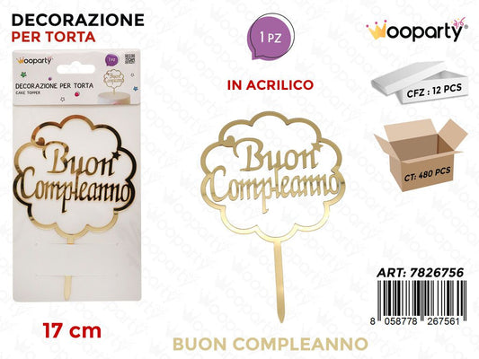 DEC. PER TORTA B. COMPLEANNO 17CM