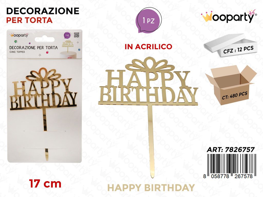DEC. PER TORTA H. BIRTHDAY 17CM