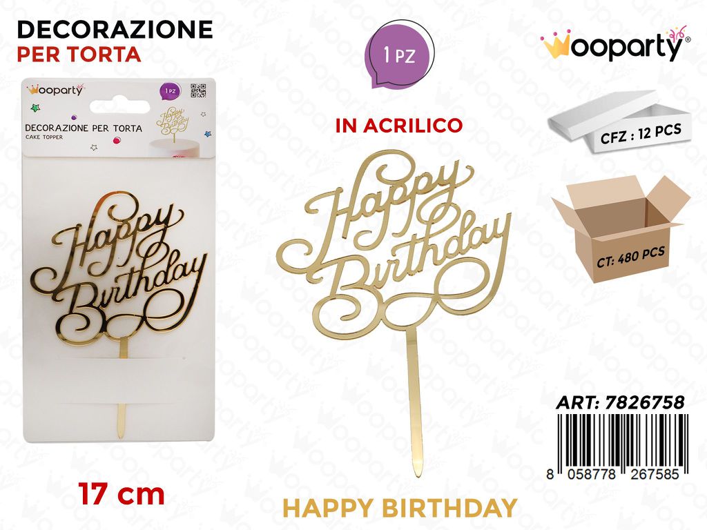 DEC. PER TORTA H. BIRTHDAY 17CM