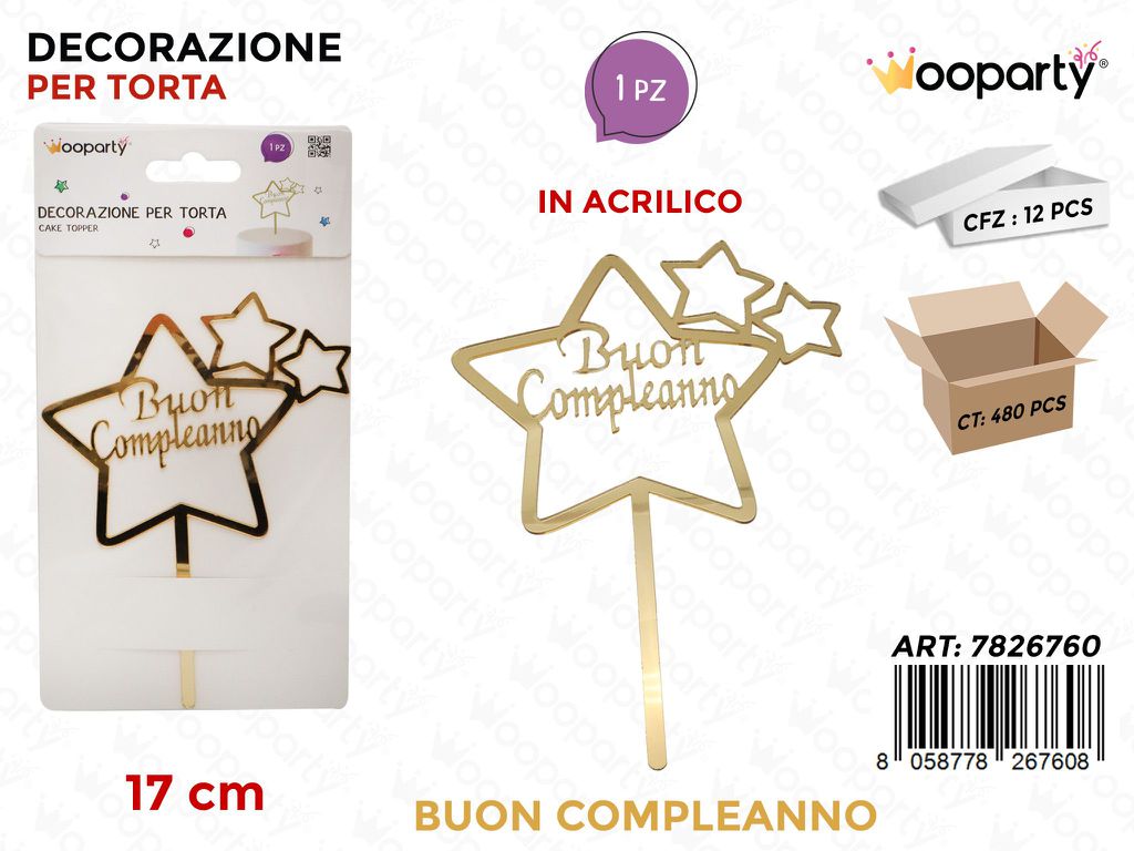 DEC. PER TORTA B. COMPL. 17CM