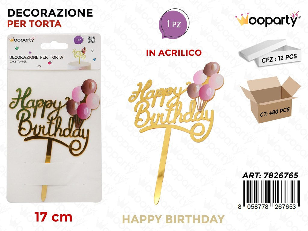 DEC. PER TORTA H. BIRTHDAY 17CM