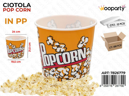 CIOTOLA POP CORN IN PP 19.5*21.5*24CM /PZ DA 12**
