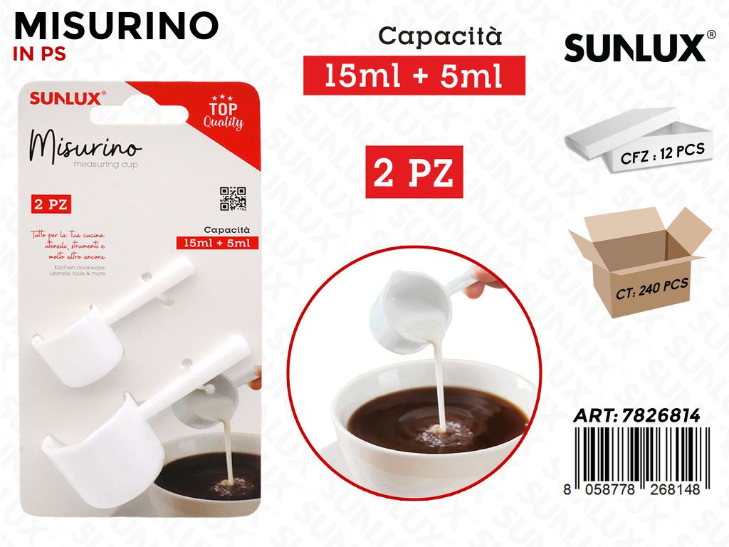Sunlux Misurino da Cucina in Ps 15ML-5ML 2PCS