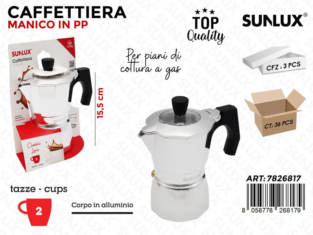 Sunlux Caffettiera Allum. 2TAZZE 15.5CM