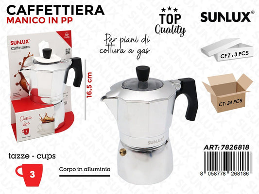 Sunlux Caffettiera Allum. 3TAZZE 16.5CM