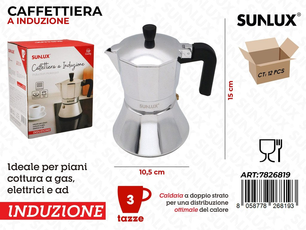 Sunlux Caffettiera Induzione 10.5*15CM