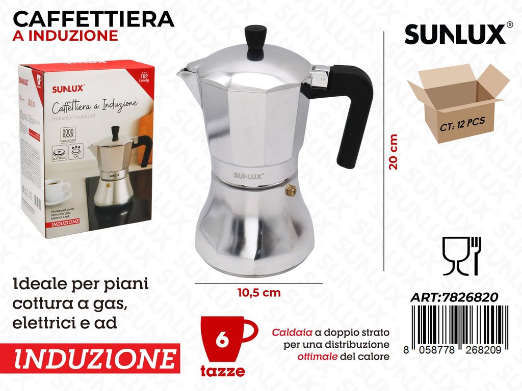 Sunlux Caffettiera Induzione 10.5*20CM