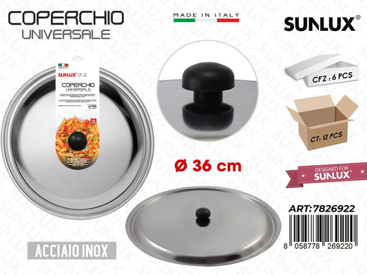 D.36CM Coperchio Universale in Acciaio Inox