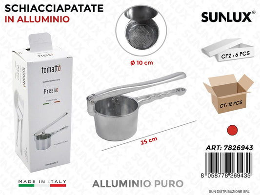 Schiacciapatate in Alluminio D.10*25 Cm