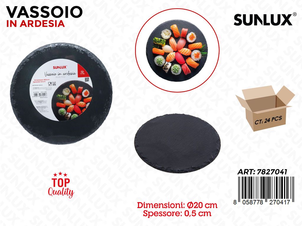 Sunlux Vassoio in Ardesia Rot. 20*0.5CM