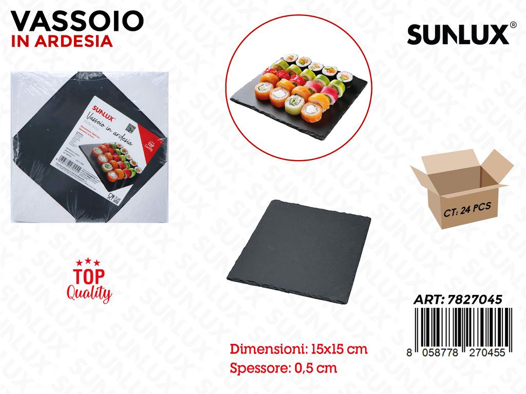 Sunlux Vassoio in Ardesia Quadr. 15*15*0.5CM