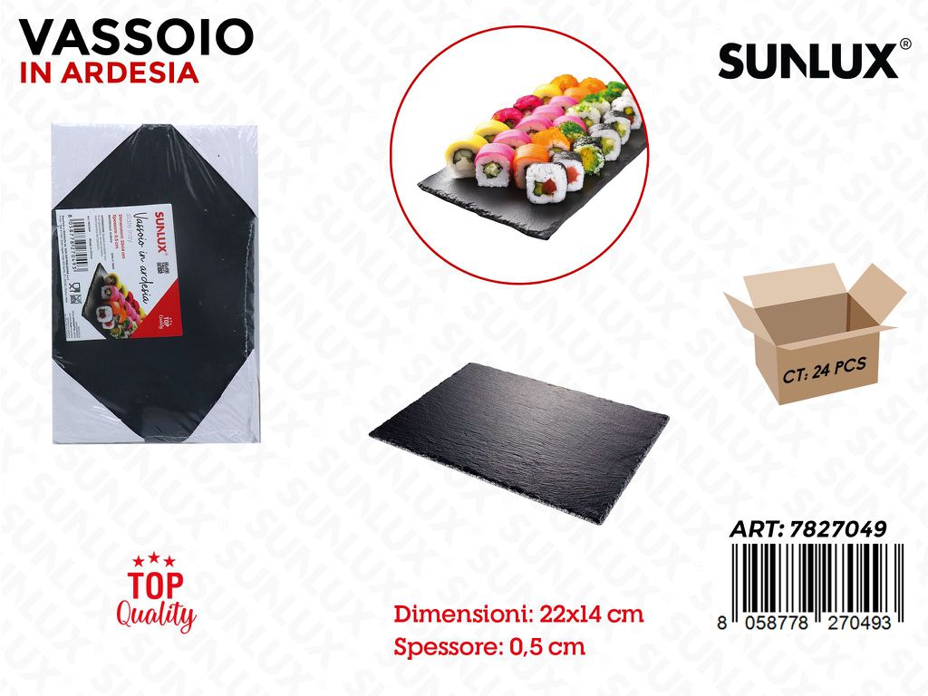 Sunlux Vassoio in Ardesia Rett. 22*14*0.5CM