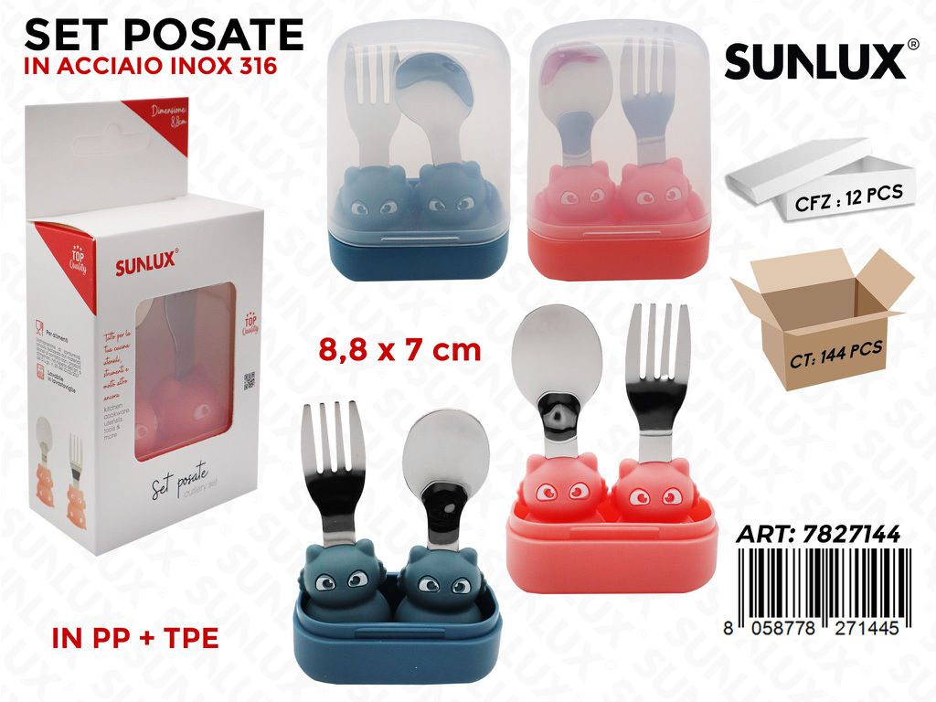 Sunlux Set Posate Inox 316 Ass. 8.8*7CM