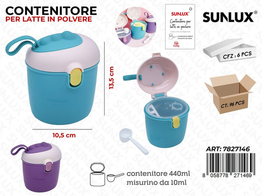 Sunlux Contenitore Latte in Polvere Ass. 440ML 10.5*13.5CM
