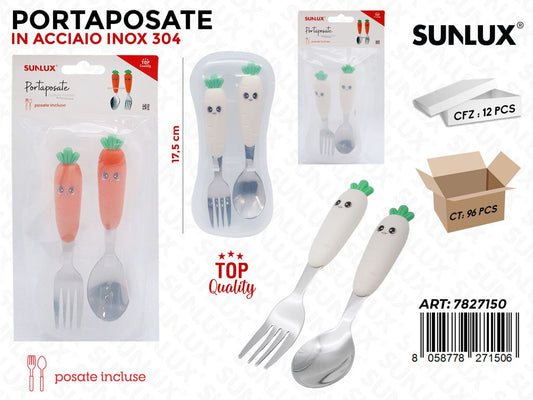 Sunlux Portaposate c/Posate Acc. Inox 17.5CM Ass.