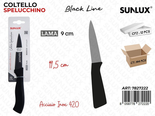 Sunlux Coltello Spelucchino Black Line Inox 420 19.5*9CM