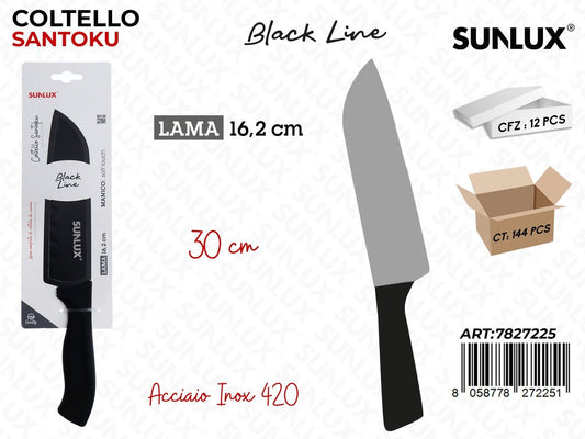 Sunlux Coltello Santoku Black Line Inox 420 30*16.2CM