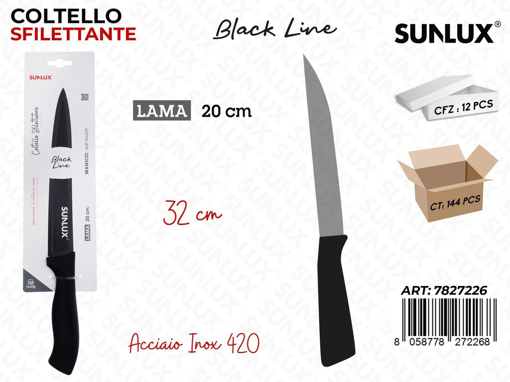 Sunlux Coltello Sfilett. Black Line Inox 420 32*20CM