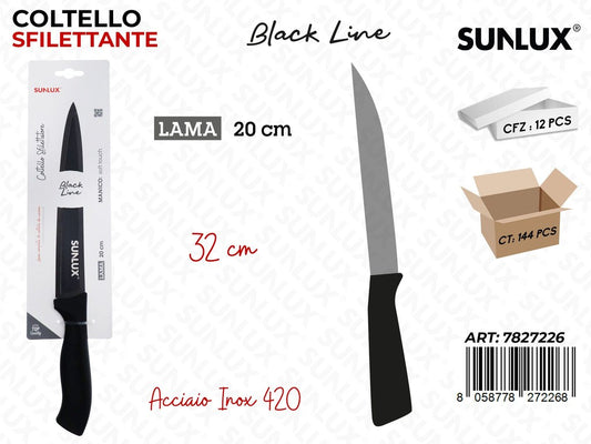 Sunlux Coltello Sfilett. Black Line Inox 420 32*20CM