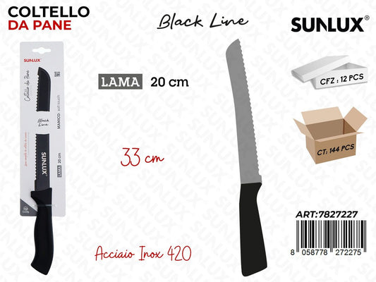 Sunlux Coltello da Pane Black Line Inox 420 33*20CM