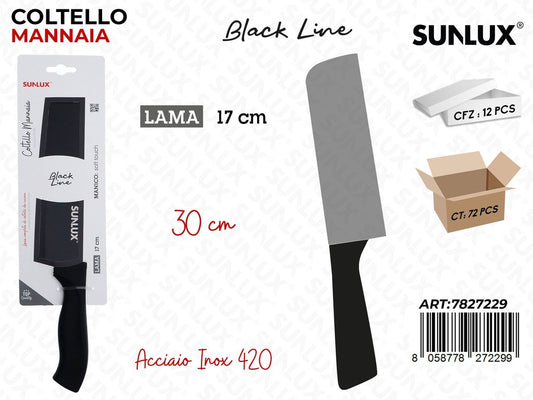 Sunlux Coltello Mannaia Black Line Inox 420 30*17CM