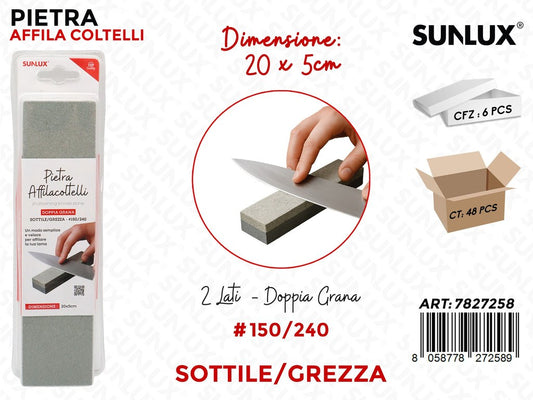 Sunlux Pietra Affila Coltelli 150/240 20*5CM