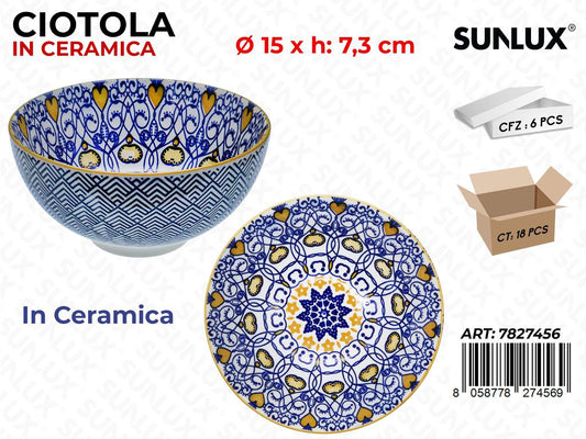 Sunlux Ciotola Ceramica D.15*7.3CM