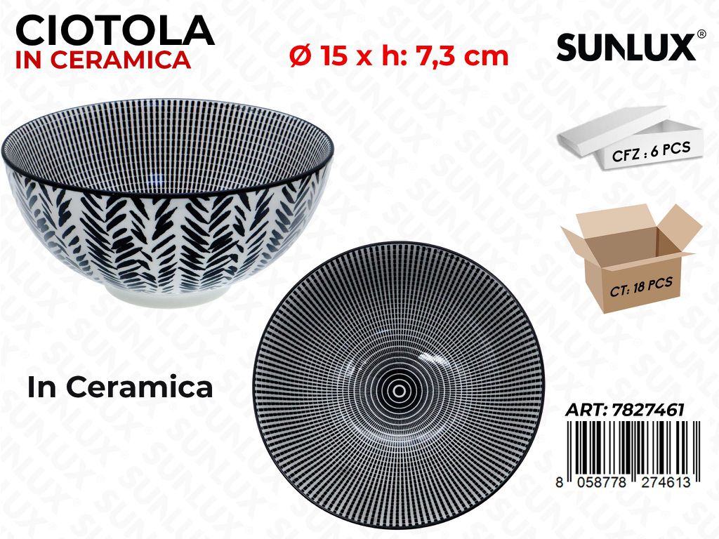 Sunlux Ciotola Ceramica D.15*7.3CM
