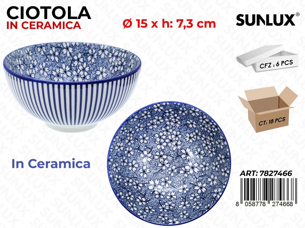 Sunlux Ciotola Ceramica D.15*7.3CM