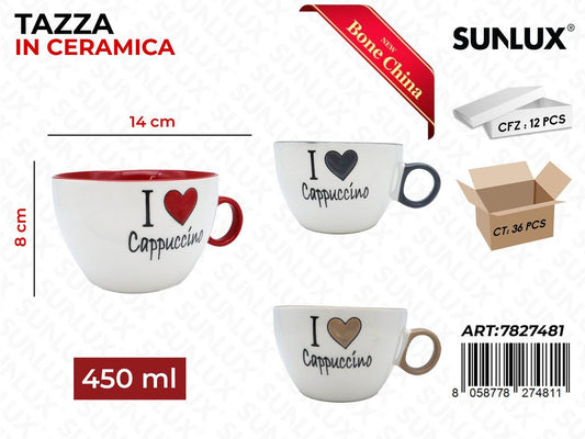 Sunlux Tazza in Ceramica 450ML 8*14CM