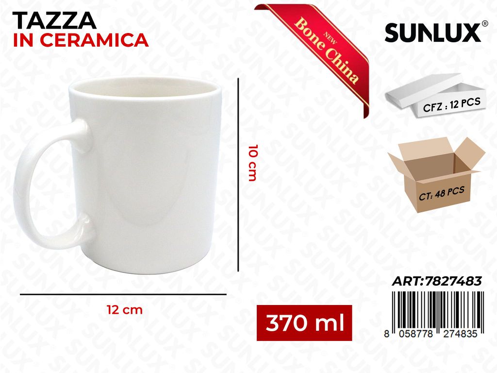 Sunlux Tazza in Ceramica 370ML 12*10CM